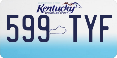 KY license plate 599TYF