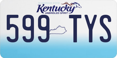 KY license plate 599TYS