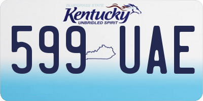 KY license plate 599UAE