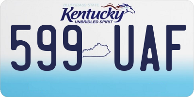 KY license plate 599UAF