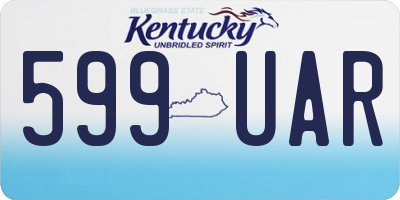 KY license plate 599UAR