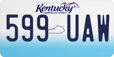 KY license plate 599UAW