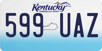KY license plate 599UAZ