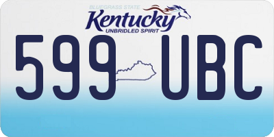 KY license plate 599UBC