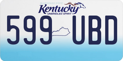 KY license plate 599UBD