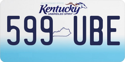 KY license plate 599UBE