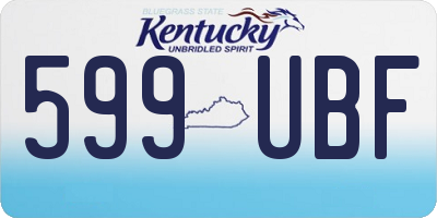 KY license plate 599UBF
