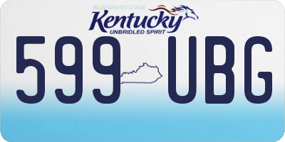 KY license plate 599UBG