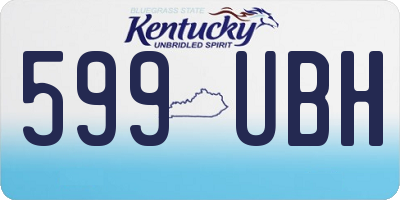 KY license plate 599UBH