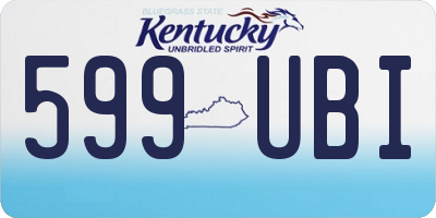 KY license plate 599UBI