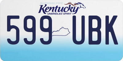KY license plate 599UBK