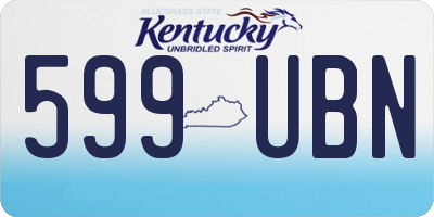 KY license plate 599UBN
