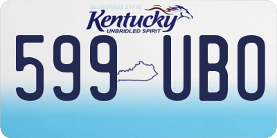 KY license plate 599UBO