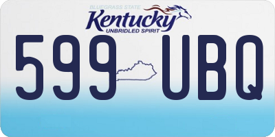 KY license plate 599UBQ