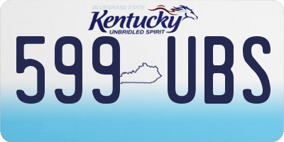 KY license plate 599UBS