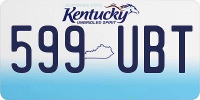 KY license plate 599UBT