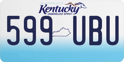 KY license plate 599UBU