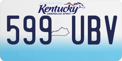 KY license plate 599UBV