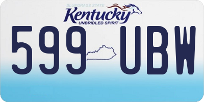KY license plate 599UBW