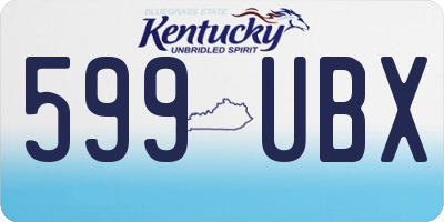 KY license plate 599UBX