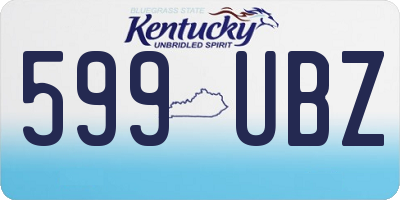 KY license plate 599UBZ