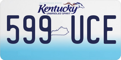 KY license plate 599UCE