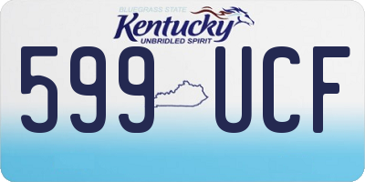KY license plate 599UCF