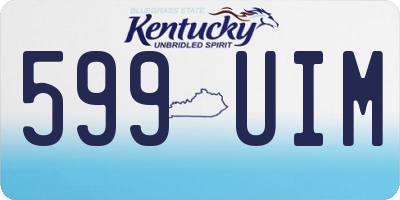 KY license plate 599UIM