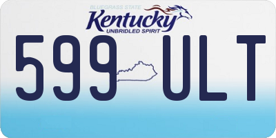 KY license plate 599ULT