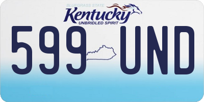 KY license plate 599UND