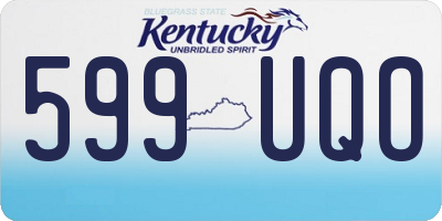KY license plate 599UQO