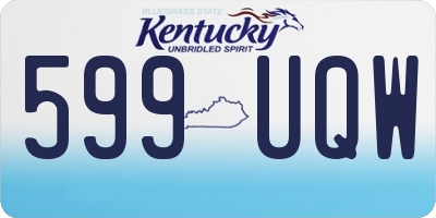 KY license plate 599UQW