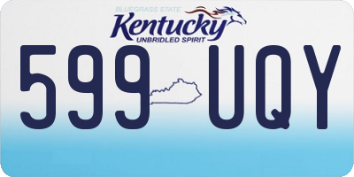 KY license plate 599UQY