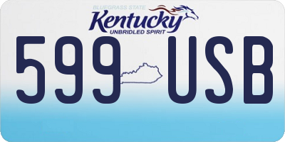 KY license plate 599USB