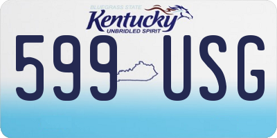 KY license plate 599USG