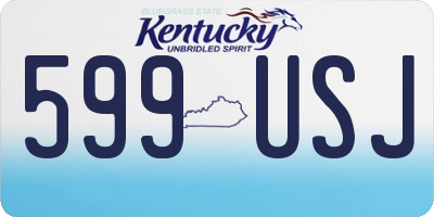 KY license plate 599USJ