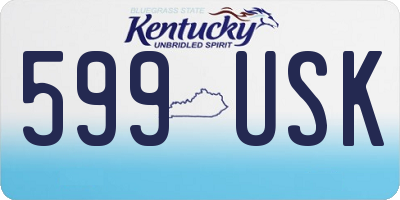 KY license plate 599USK