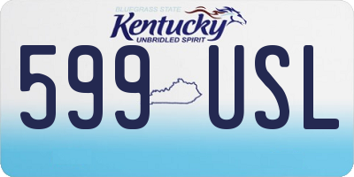 KY license plate 599USL