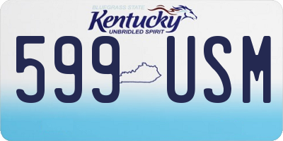 KY license plate 599USM