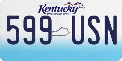 KY license plate 599USN