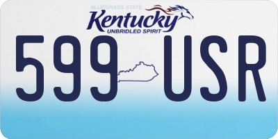 KY license plate 599USR