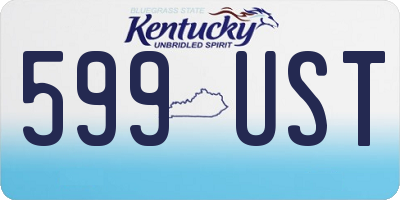 KY license plate 599UST