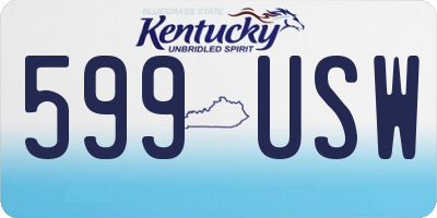 KY license plate 599USW