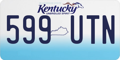 KY license plate 599UTN