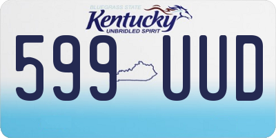 KY license plate 599UUD