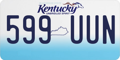 KY license plate 599UUN