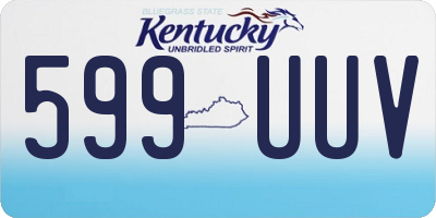 KY license plate 599UUV