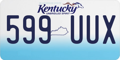 KY license plate 599UUX