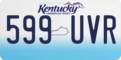 KY license plate 599UVR