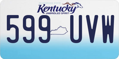 KY license plate 599UVW